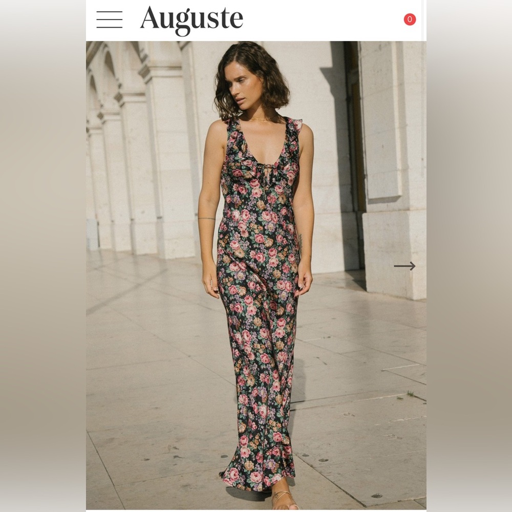 NWT August the Label Natalie Maxi Dress size small in black floral